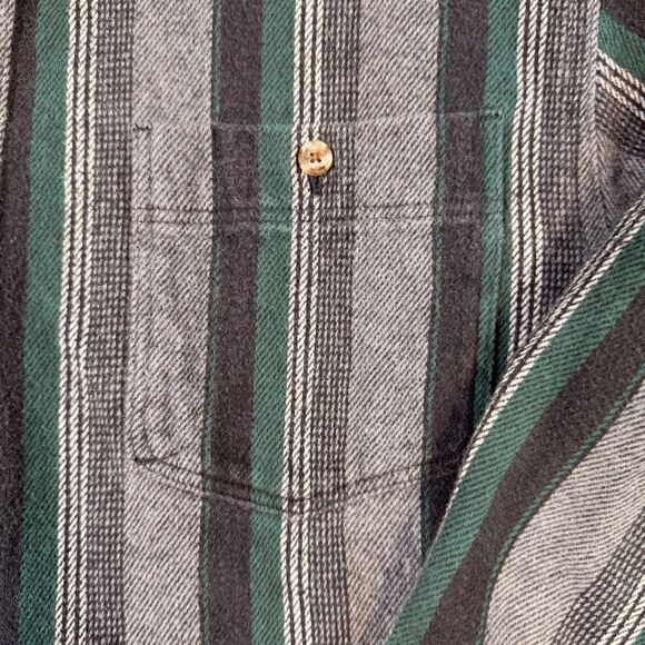 Vintage 90's Eddie Bauer McKinley Flannel Striped Button Up Shirt Men's Size XL - Picture 2 of 5